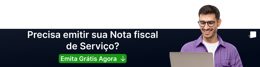 Banner com botão para emitir nota grátis, ilustrando a solução para quem busca como emitir nfse mei.