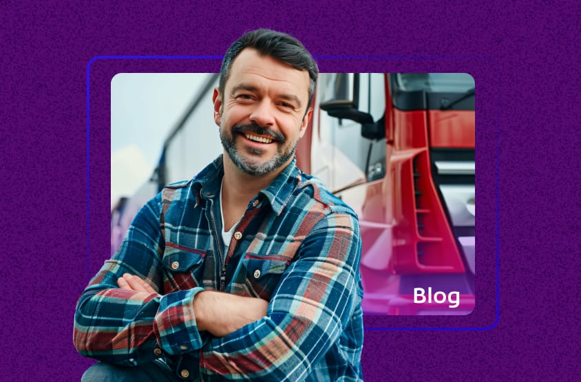 Caminhoneiro feliz em destaque no blog do Simplifique melhor emissor de MDFe, a solução ideal para transporte